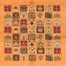 Square Machine Washable Oriental Orange Modern Area Rugs, wshabs644org