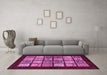 Machine Washable Oriental Pink Modern Rug in a Living Room, wshabs645pnk