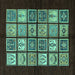 Square Oriental Turquoise Modern Rug, abs645turq