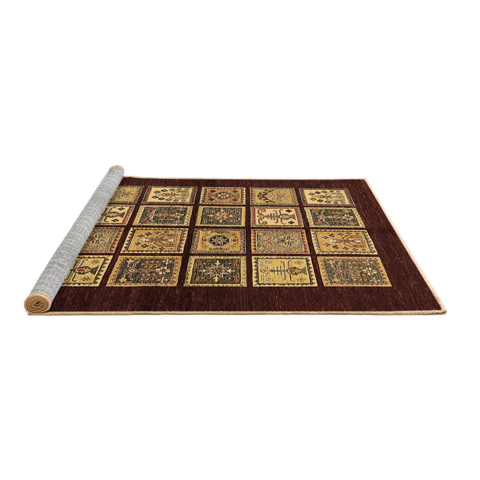 Sideview of Machine Washable Oriental Brown Modern Rug, wshabs645brn