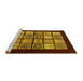 Sideview of Machine Washable Oriental Yellow Modern Rug, wshabs645yw