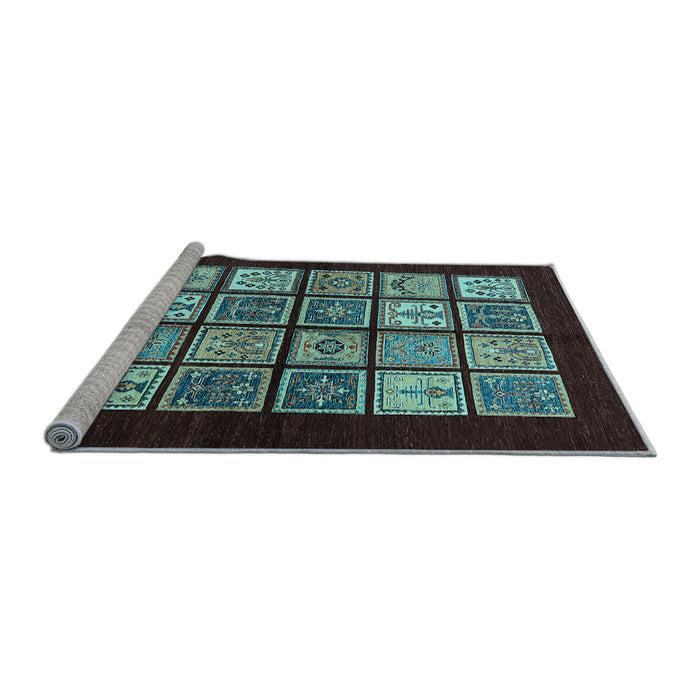 Sideview of Machine Washable Oriental Light Blue Modern Rug, wshabs645lblu