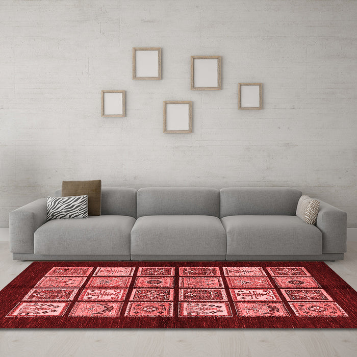Modern Red Washable Rugs