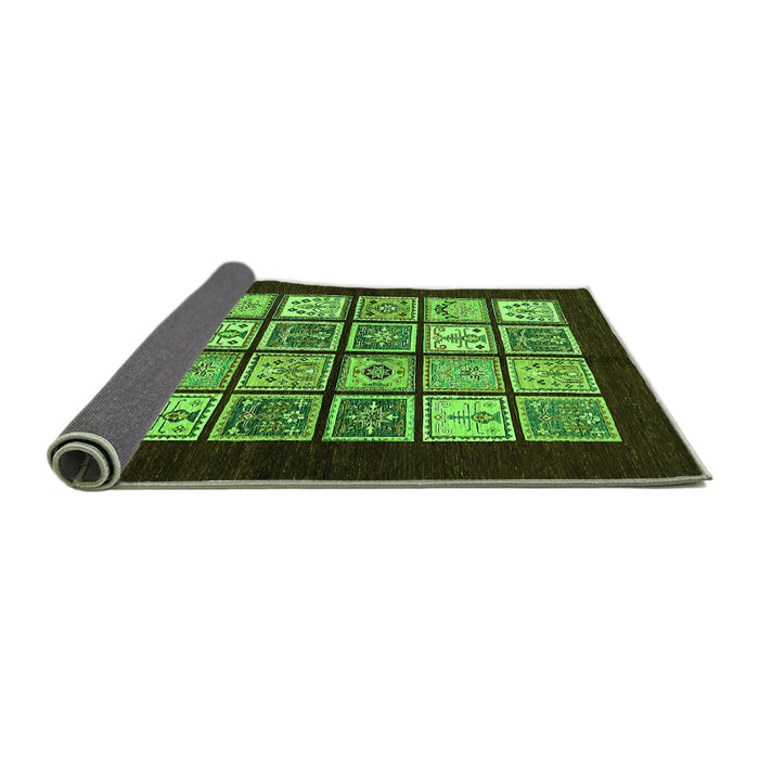 Sideview of Oriental Green Modern Rug, abs645grn