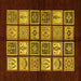 Square Machine Washable Oriental Yellow Modern Rug, wshabs645yw