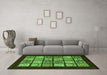 Machine Washable Oriental Green Modern Area Rugs in a Living Room,, wshabs645grn