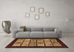 Machine Washable Oriental Brown Modern Rug in a Living Room,, wshabs645brn