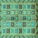 Square Oriental Turquoise Modern Rug, abs646turq