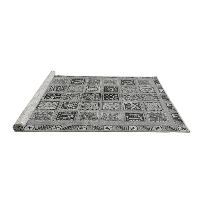 Sideview of Machine Washable Oriental Gray Modern Rug, wshabs646gry