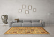 Machine Washable Oriental Brown Modern Rug in a Living Room,, wshabs646brn