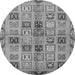 Round Oriental Gray Modern Rug, abs646gry