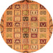 Round Oriental Orange Modern Rug, abs646org