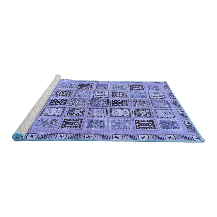Sideview of Machine Washable Oriental Blue Modern Rug, wshabs646blu