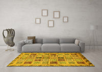 Machine Washable Oriental Yellow Modern Rug, wshabs646yw