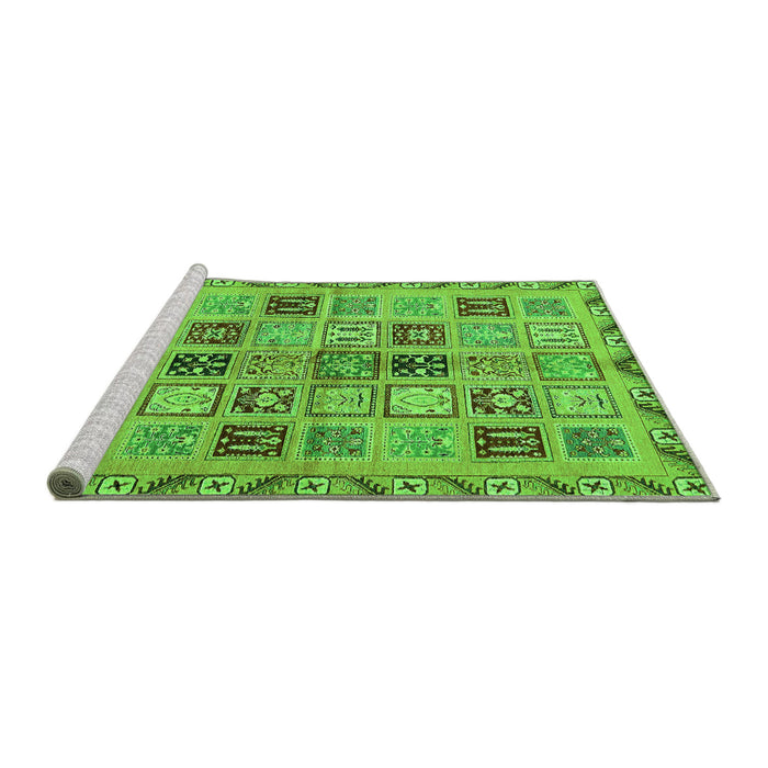 Sideview of Machine Washable Oriental Green Modern Area Rugs, wshabs646grn