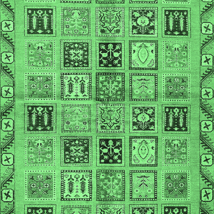 Machine Washable Oriental Emerald Green Modern Area Rugs, wshabs646emgrn