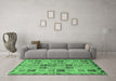 Machine Washable Oriental Emerald Green Modern Area Rugs in a Living Room,, wshabs646emgrn