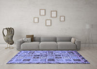 Machine Washable Oriental Blue Modern Rug, wshabs646blu