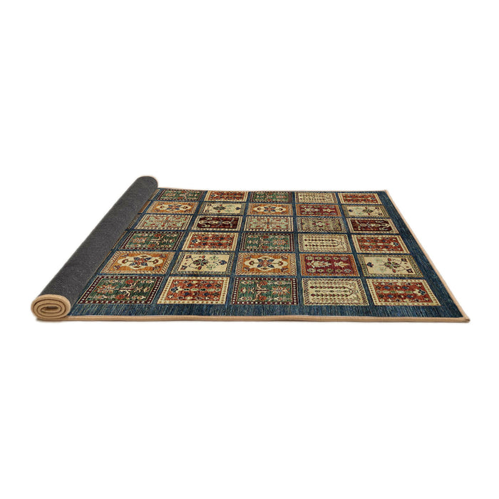 Sideview of Abstract Dark Brown Modern Rug, abs647