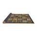 Sideview of Abstract Dark Brown Modern Rug, abs647