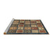 Sideview of Machine Washable Abstract Dark Brown Rug, wshabs647