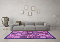 Machine Washable Abstract Purple Modern Rug, wshabs647pur