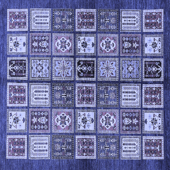 Square Machine Washable Abstract Blue Modern Rug, wshabs647blu