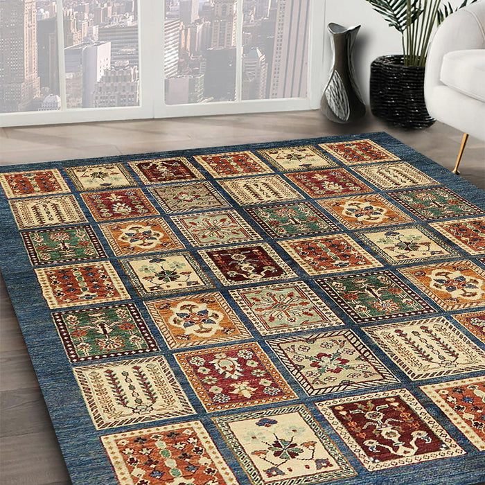 Machine Washable Abstract Dark Brown Rug in a Family Room, wshabs647