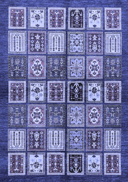 Abstract Blue Modern Rug, abs647blu