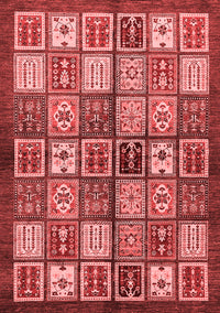 Abstract Red Modern Rug, abs647red