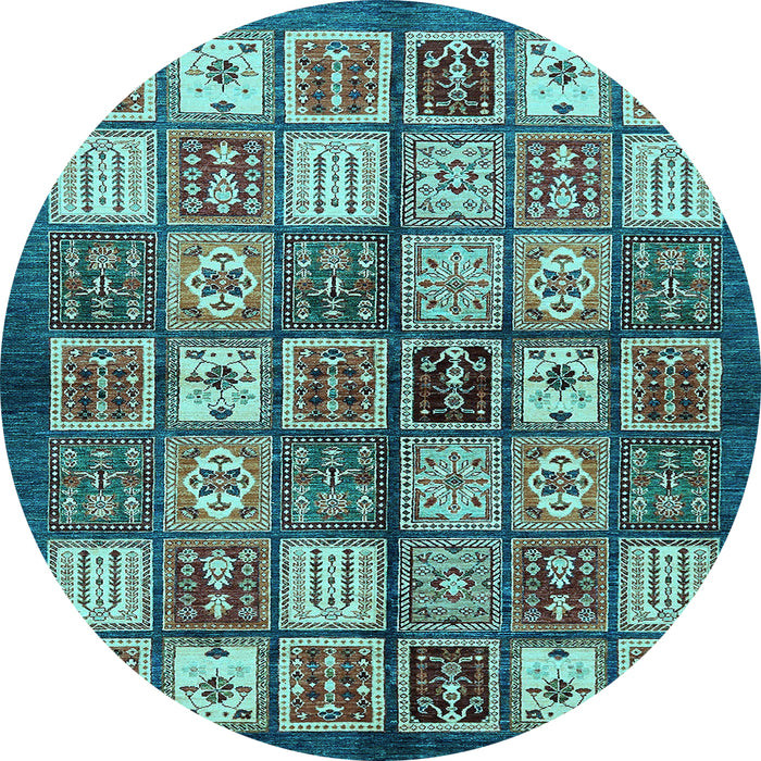 Round Machine Washable Abstract Light Blue Modern Rug, wshabs647lblu