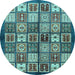 Round Machine Washable Abstract Light Blue Modern Rug, wshabs647lblu