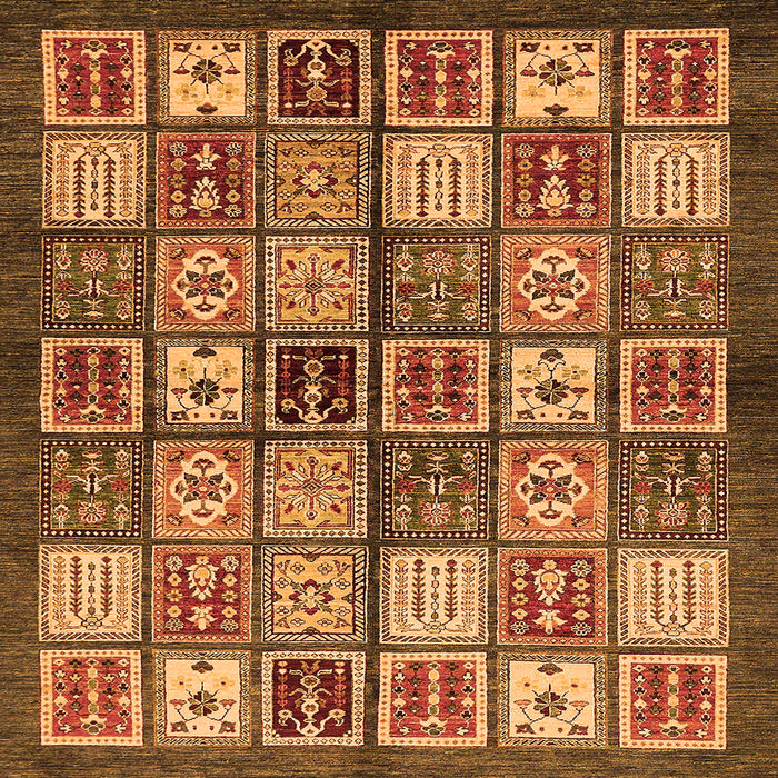 Square Machine Washable Abstract Orange Modern Area Rugs, wshabs647org