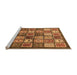 Sideview of Machine Washable Abstract Orange Modern Area Rugs, wshabs647org