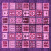 Square Machine Washable Abstract Pink Modern Rug, wshabs647pnk