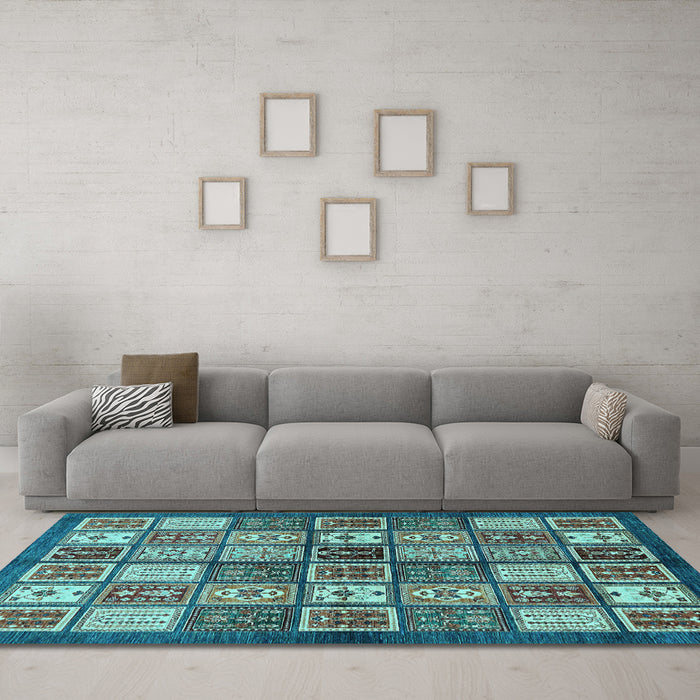 Machine Washable Abstract Light Blue Modern Rug in a Living Room, wshabs647lblu