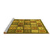 Sideview of Machine Washable Abstract Yellow Modern Rug, wshabs647yw