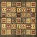 Square Machine Washable Abstract Brown Modern Rug, wshabs647brn