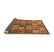 Sideview of Abstract Orange Modern Rug, abs647org