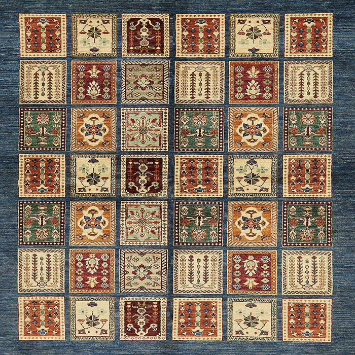 Square Abstract Dark Brown Modern Rug, abs647