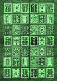 Abstract Emerald Green Modern Rug, abs647emgrn