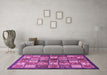 Machine Washable Abstract Pink Modern Rug in a Living Room, wshabs647pnk