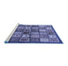 Sideview of Machine Washable Abstract Blue Modern Rug, wshabs647blu