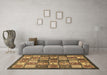 Machine Washable Abstract Brown Modern Rug in a Living Room,, wshabs647brn