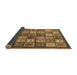 Sideview of Abstract Brown Modern Rug, abs647brn