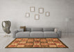 Machine Washable Abstract Orange Modern Area Rugs in a Living Room, wshabs647org