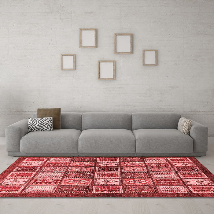 Modern Red Washable Rugs