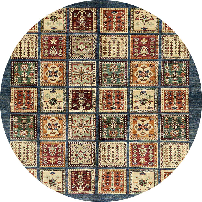 Round Abstract Dark Brown Modern Rug, abs647