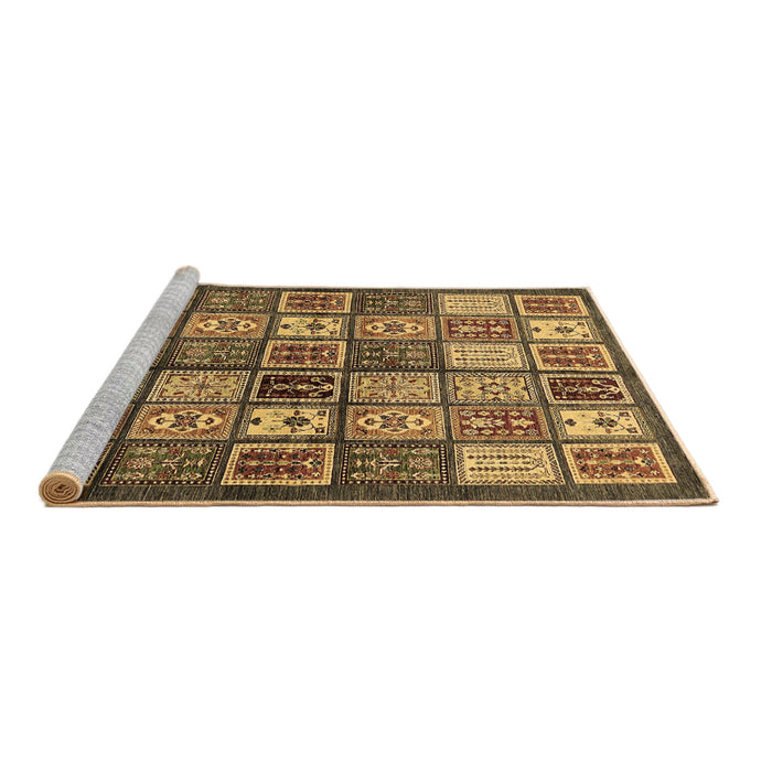 Sideview of Machine Washable Abstract Brown Modern Rug, wshabs647brn