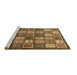 Sideview of Machine Washable Abstract Brown Modern Rug, wshabs647brn